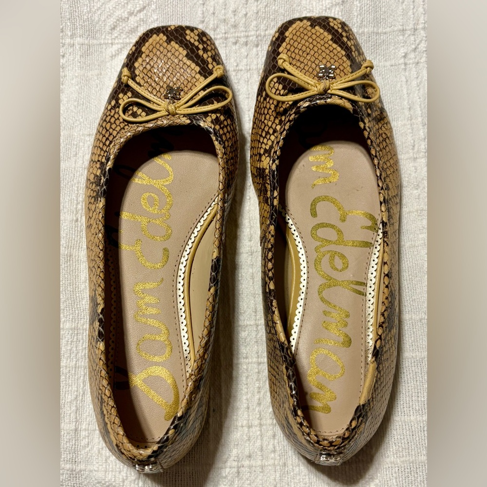 Sam Edelman Brown Snake Print Flats